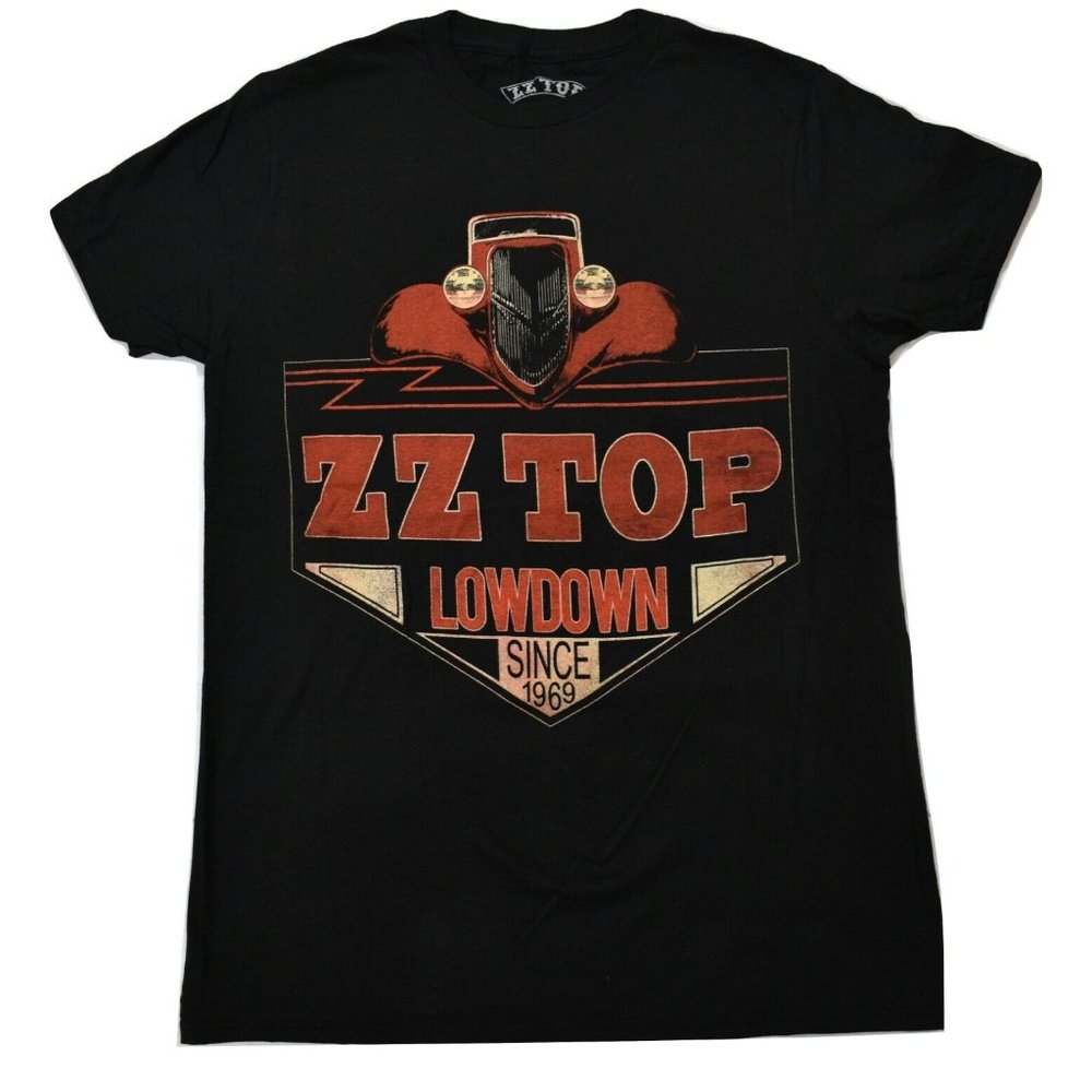 ZZ Top Mens Lowdown Since 1969 Car Logo Black Shirt New Small